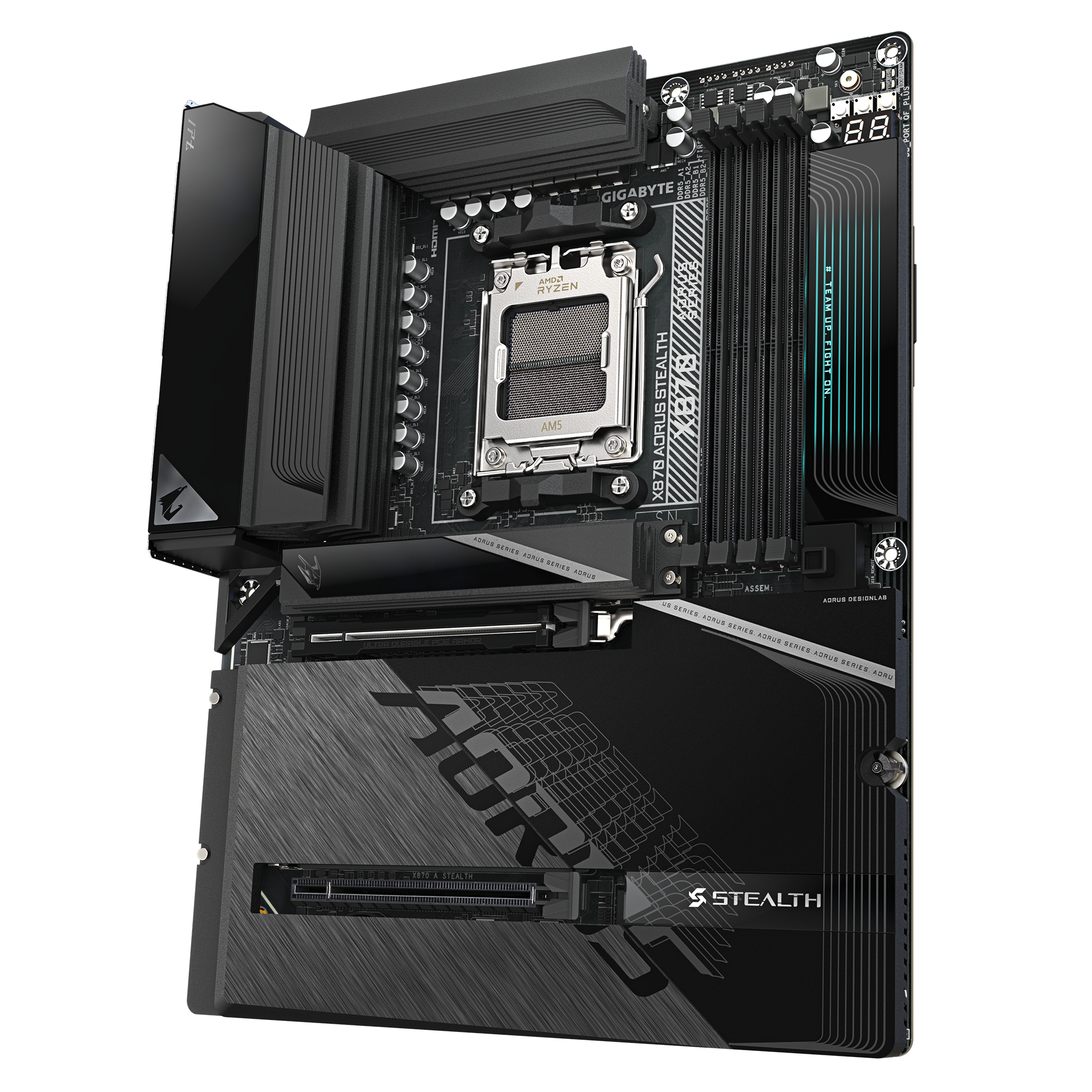 Gigabyte X870 AORUS STEALTH ATX Motherboard ( AMD Socket AM5 , AMD Ryzen 9000, 8000, 7000 Series Processors, 4 x DDR5 RAM Slots, Max 256GB RAM Support ) - Image 4