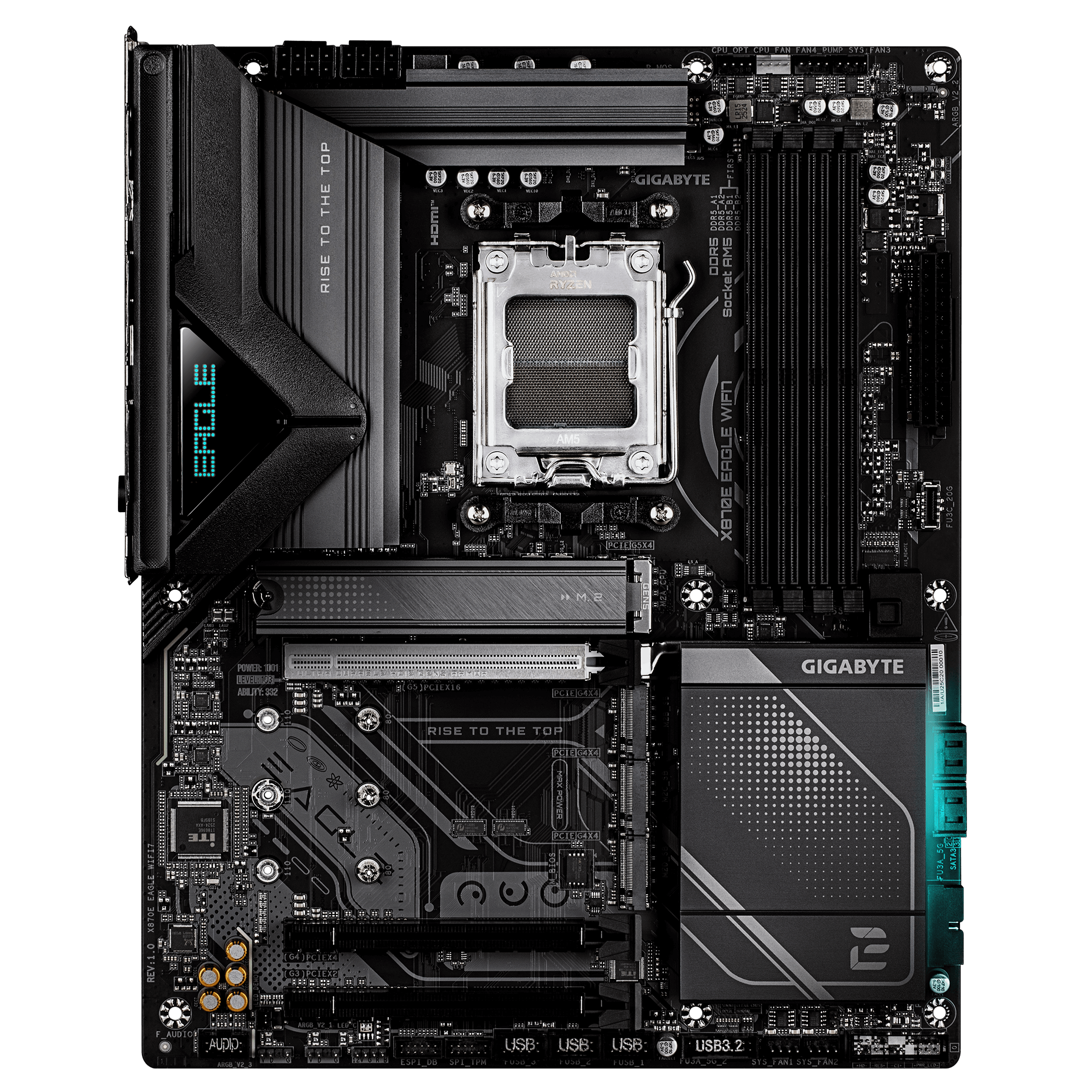 Gigabyte X870E EAGLE WIFI7 ATX Motherboard ( AMD Socket AM5 , AMD Ryzen 9000, 8000, 7000 Series Processors, 4 x DDR5 RAM Slots, Max 256GB RAM Support ) - Image 2