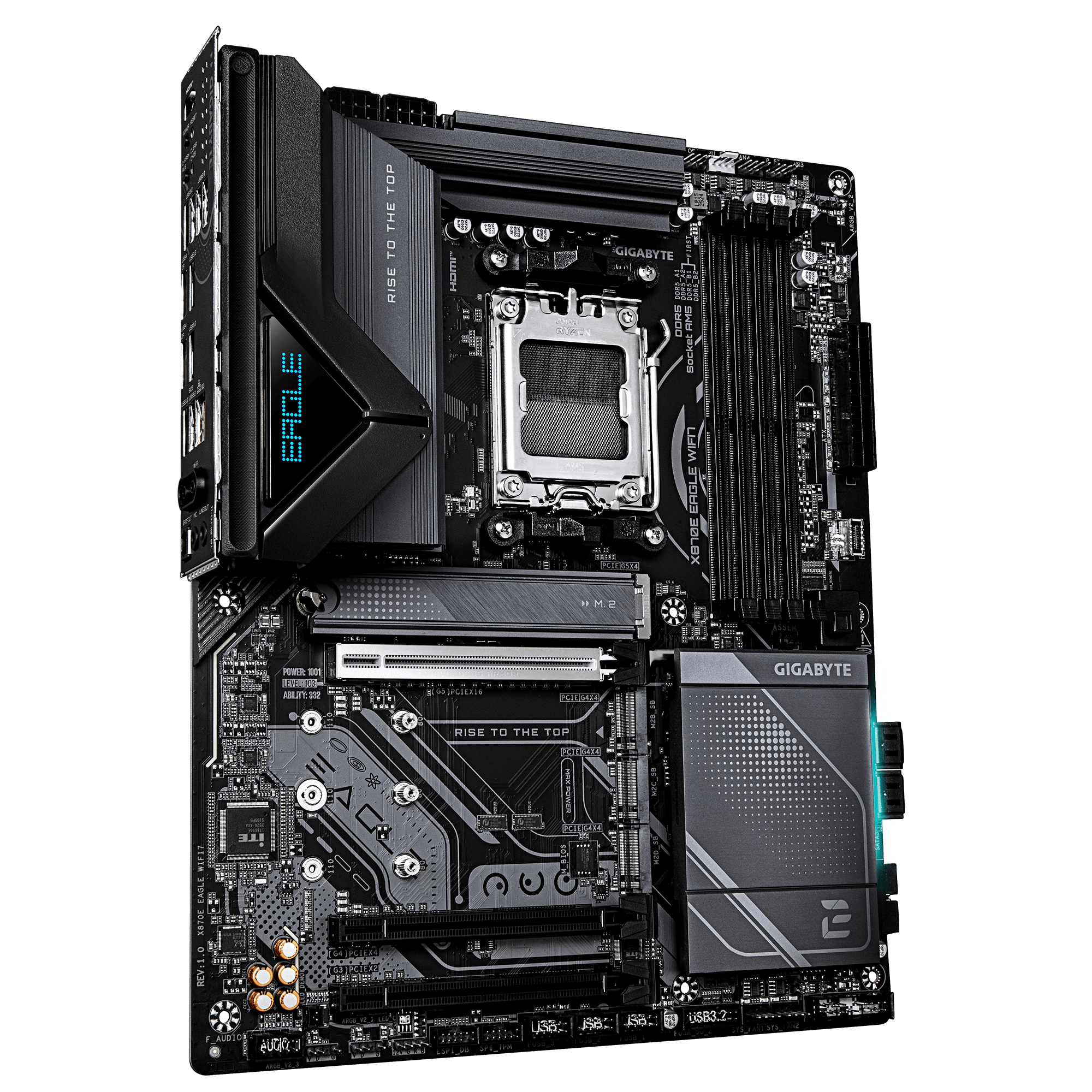 Gigabyte X870E EAGLE WIFI7 ATX Motherboard ( AMD Socket AM5 , AMD Ryzen 9000, 8000, 7000 Series Processors, 4 x DDR5 RAM Slots, Max 256GB RAM Support ) - Image 3
