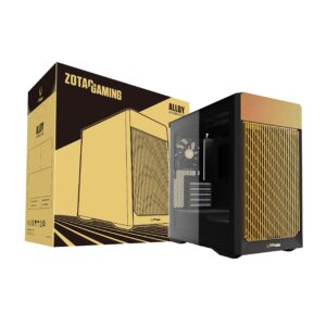 Zotac Gaming Alloy M-ATX Mini Tower Tempered Glass Side Panel Black Computer Case With Pre-installed Fans ( ZC-MAB3F-01 )