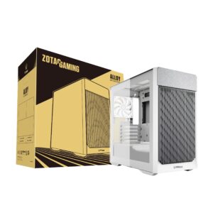 Zotac Gaming Alloy White M-ATX Mini Tower Tempered Glass Side Panel Computer Case With Pre-installed Fans ( ZC-MAW3F-01 )