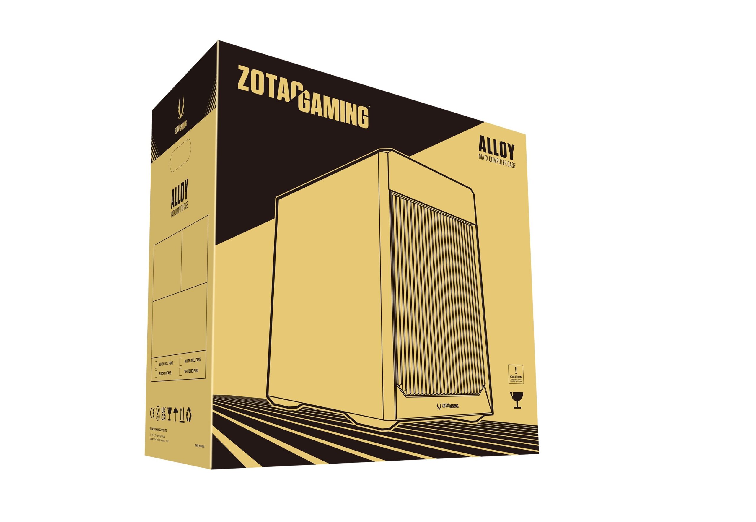 Zotac Gaming Alloy White M-ATX Mini Tower Tempered Glass Side Panel Computer Case With Pre-installed Fans ( ZC-MAW3F-01 ) - Image 8