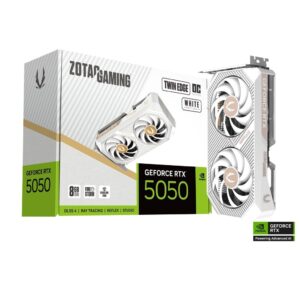 Zotac GAMING GeForce RTX 5050 Twin Edge OC White Edition 8GB GDDR6 128-bit Gaming Graphics Card With Dual Fans ( ZT-B50500Q-10M )