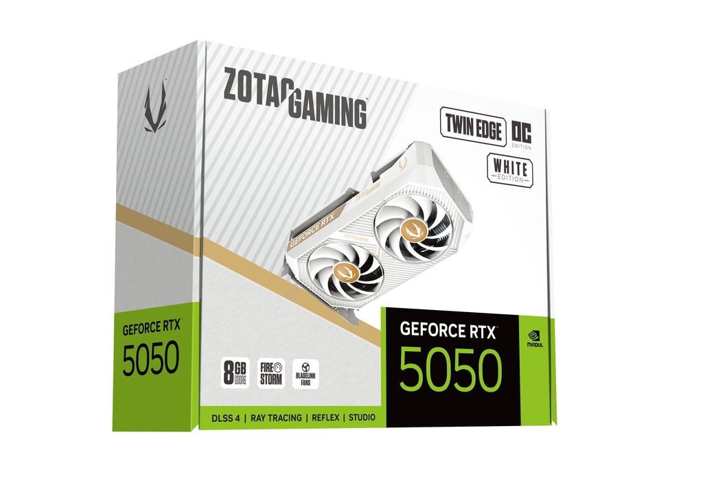 Zotac GAMING GeForce RTX 5050 Twin Edge OC White Edition 8GB GDDR6 128-bit Gaming Graphics Card With Dual Fans ( ZT-B50500Q-10M ) - Image 8