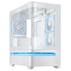 Asus Prime AP202 ARGB White M-ATX Mini Tower Curved Tempered Glass Panel Pc Cabinet With Pre-Installed ARGB Fans
