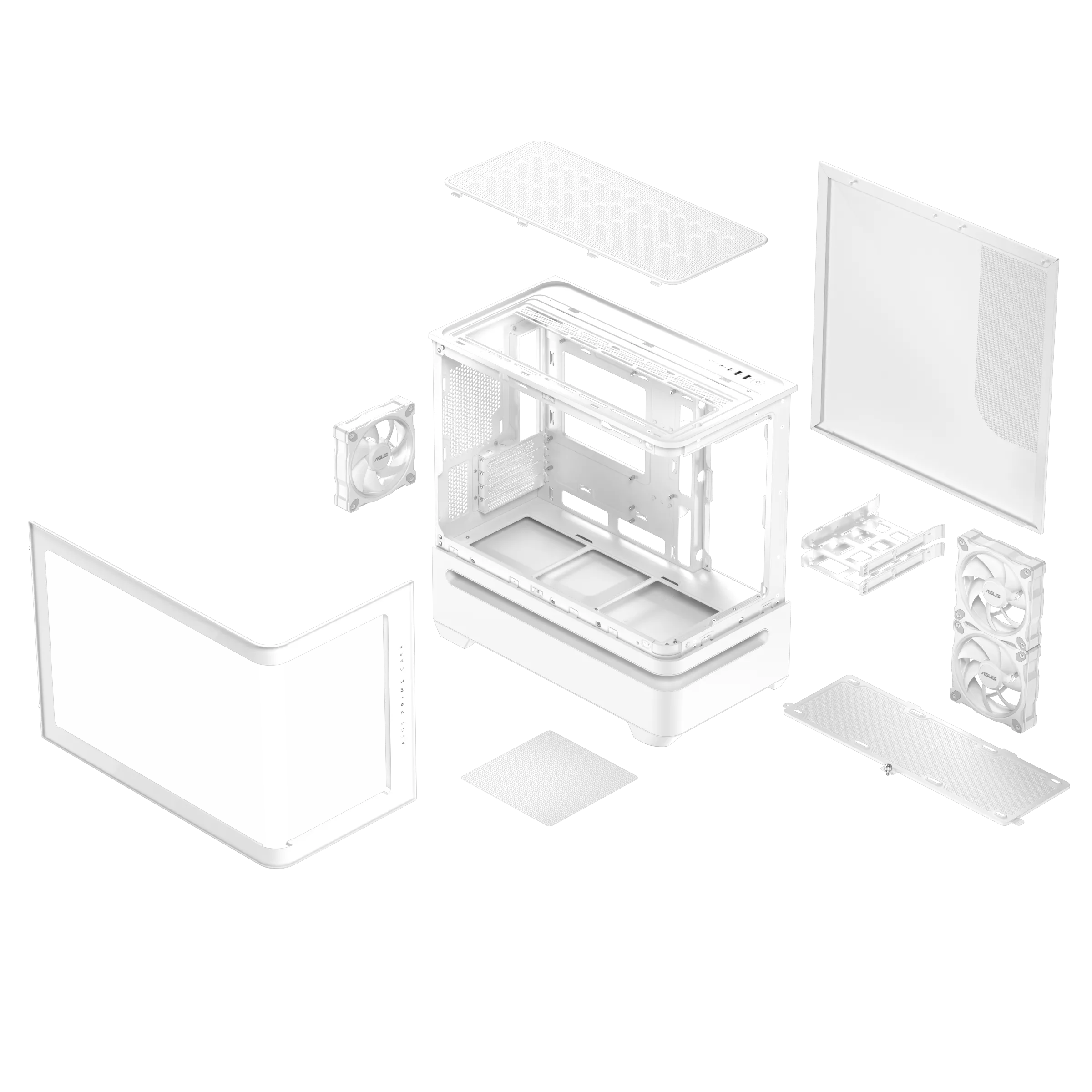 Asus Prime AP202 ARGB White M-ATX Mini Tower Curved Tempered Glass Panel Pc Cabinet With Pre-Installed ARGB Fans - Image 10
