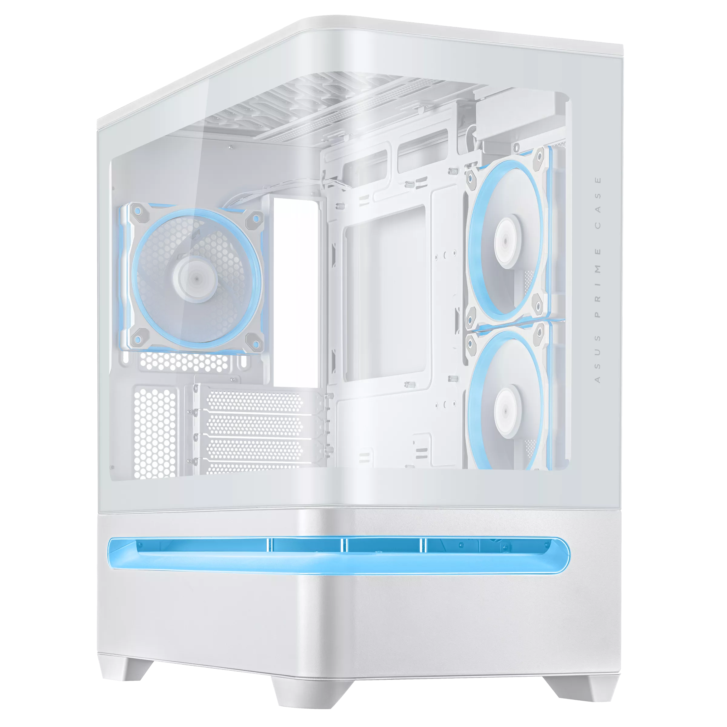 Asus Prime AP202 ARGB White M-ATX Mini Tower Curved Tempered Glass Panel Pc Cabinet With Pre-Installed ARGB Fans