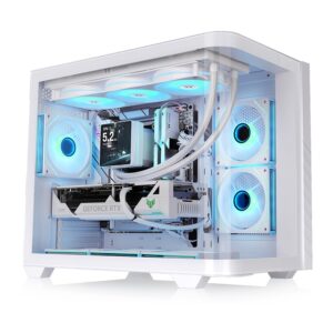 Thermaltake Vision 330 CR ARGB Snow ATX Mid Tower 4mm Curved Tempered Glass Panel Pc Cabinet With PWM ARGB Fans ( CA-11V-00M6WN-00 )