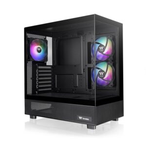 Thermaltake View 270 Plus TG ARGB E-ATX Mid Tower Tempered Glass Panel Black Pc Cabinet With Pre Installed ARGB Lite Fans ( CA-1Y7-00M1WN-01 )