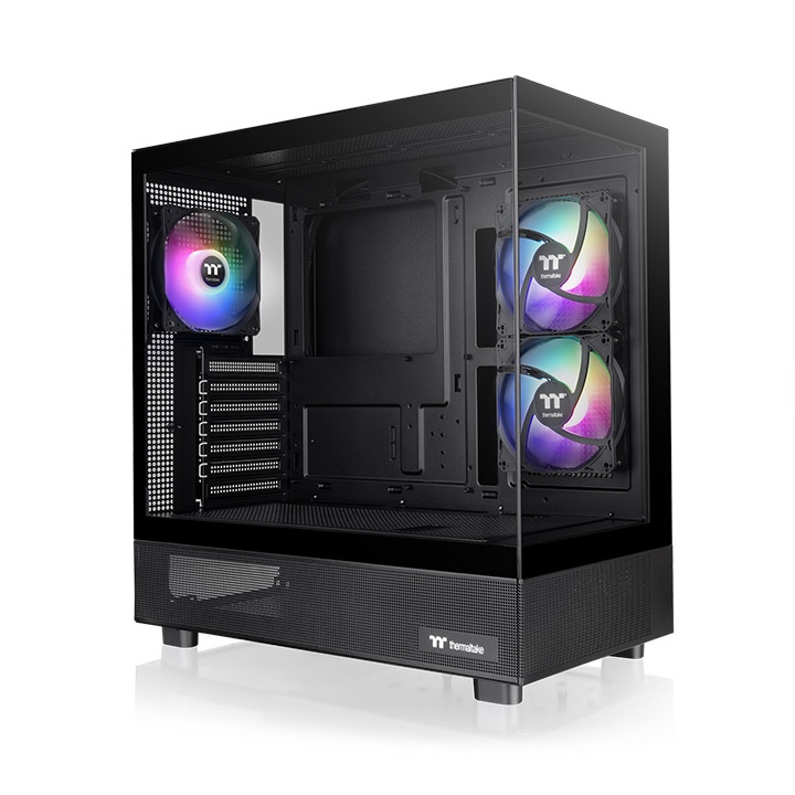 Thermaltake View 270 Plus TG ARGB E-ATX Mid Tower Tempered Glass Panel Black Pc Cabinet With Pre Installed ARGB Lite Fans ( CA-1Y7-00M1WN-01 )