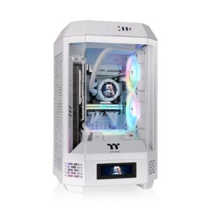 Thermaltake The Tower 250 Snow Mini ITX Mini Tower 3mm Tempered Glass Panel White Pc Cabinet With Pre Installed CT120 Fans ( CA-1Z9-00S6WN-00 )
