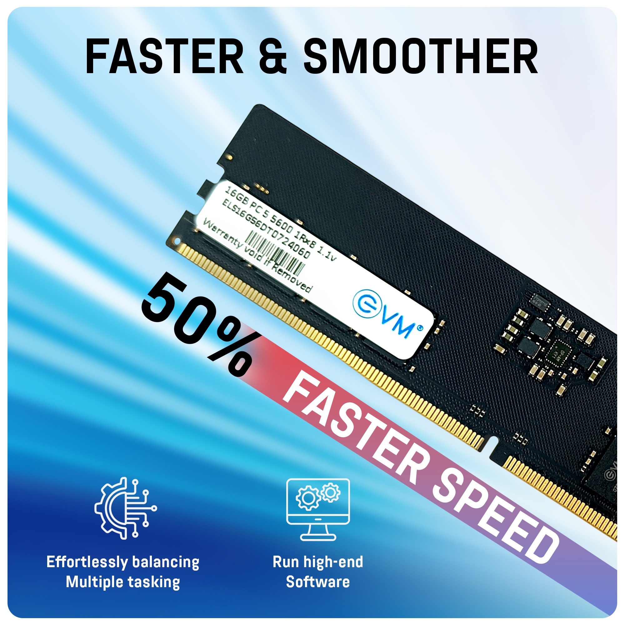 EVM 16GB ( 16GBx 1 ) DDR5 5600MHz Desktop RAM module ( EVMT16G5600U1R88P ) - Image 5