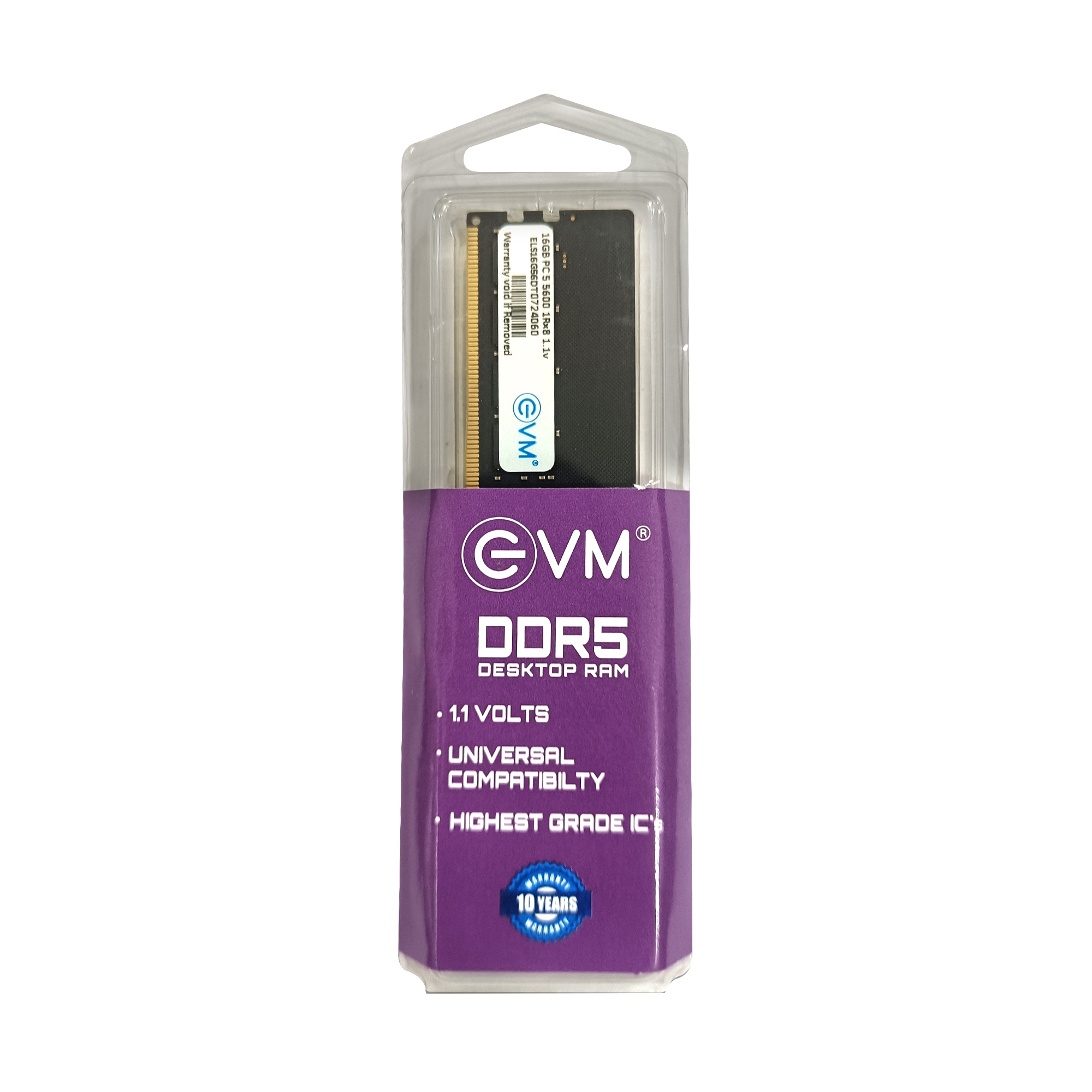 EVM 16GB ( 16GBx 1 ) DDR5 5600MHz Desktop RAM module ( EVMT16G5600U1R88P ) - Image 2