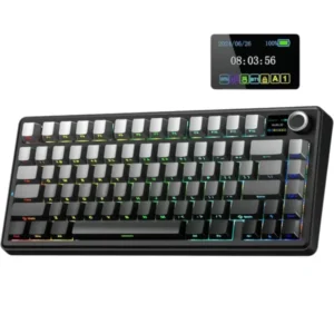 Aula F75 Max Side Engraved Keycaps Wireless 3 in 1 Mechanical Reaper Switch Gradient Gray Gaming Keyboard With Screen & Knob ( F75MaxGrR )