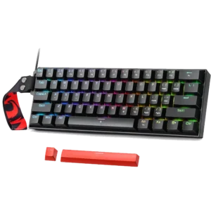 Redragon Fizz K617 -60% Wired RGB Mechanical Gaming Keyboard With Hall Effect Magnetic Switch, Black Strap