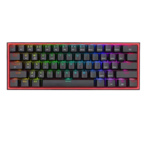Redragon FIZZ PRO K616 Wireless 60% Wired + 2.4Ghz+BT Black RGB Mechanical Gaming Keyboard With Red Switch