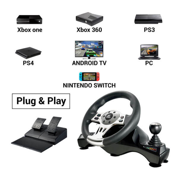 Ant Esports GW190 Black Racing Wheel And Pedal Set - Image 2
