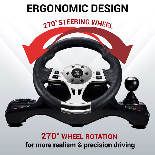 Ant Esports GW190 Black Racing Wheel And Pedal Set - Image 4
