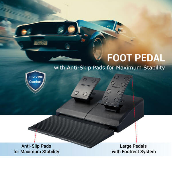 Ant Esports GW190 Black Racing Wheel And Pedal Set - Image 5