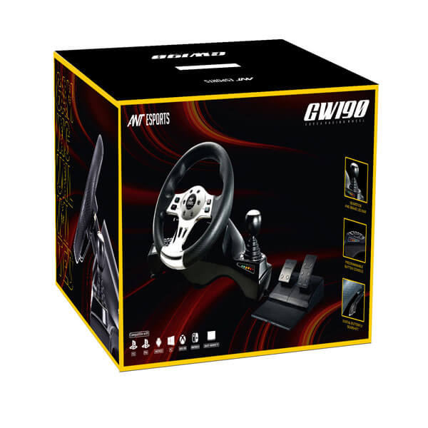Ant Esports GW190 Black Racing Wheel And Pedal Set - Image 6
