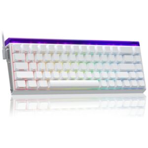 Aula HERO 68 HE 65% Magnetic Wired RGB Side Engraved Keycaps Meteor Magnetic Switch White Gaming Keyboard ( HERO68WM )