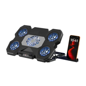 iBall Icepad 500 Air Flow Controller 5 Turbo Cooling Fans Black Laptop Cooling Pad With Detachable Mobile Holder