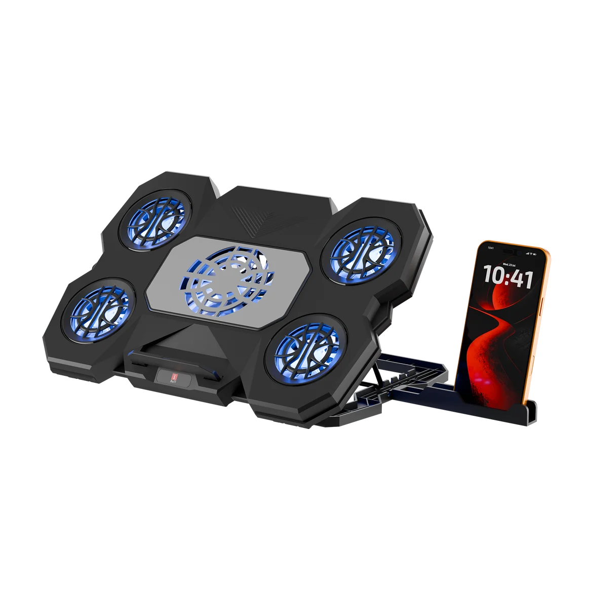 iBall Icepad 500 Air Flow Controller 5 Turbo Cooling Fans Black Laptop Cooling Pad With Detachable Mobile Holder
