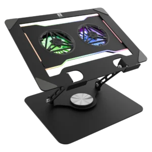 iBall LS400 Ergonomic 360° Seamless Swivel Dynamic RGB Effects Black Laptop Cooling Pad