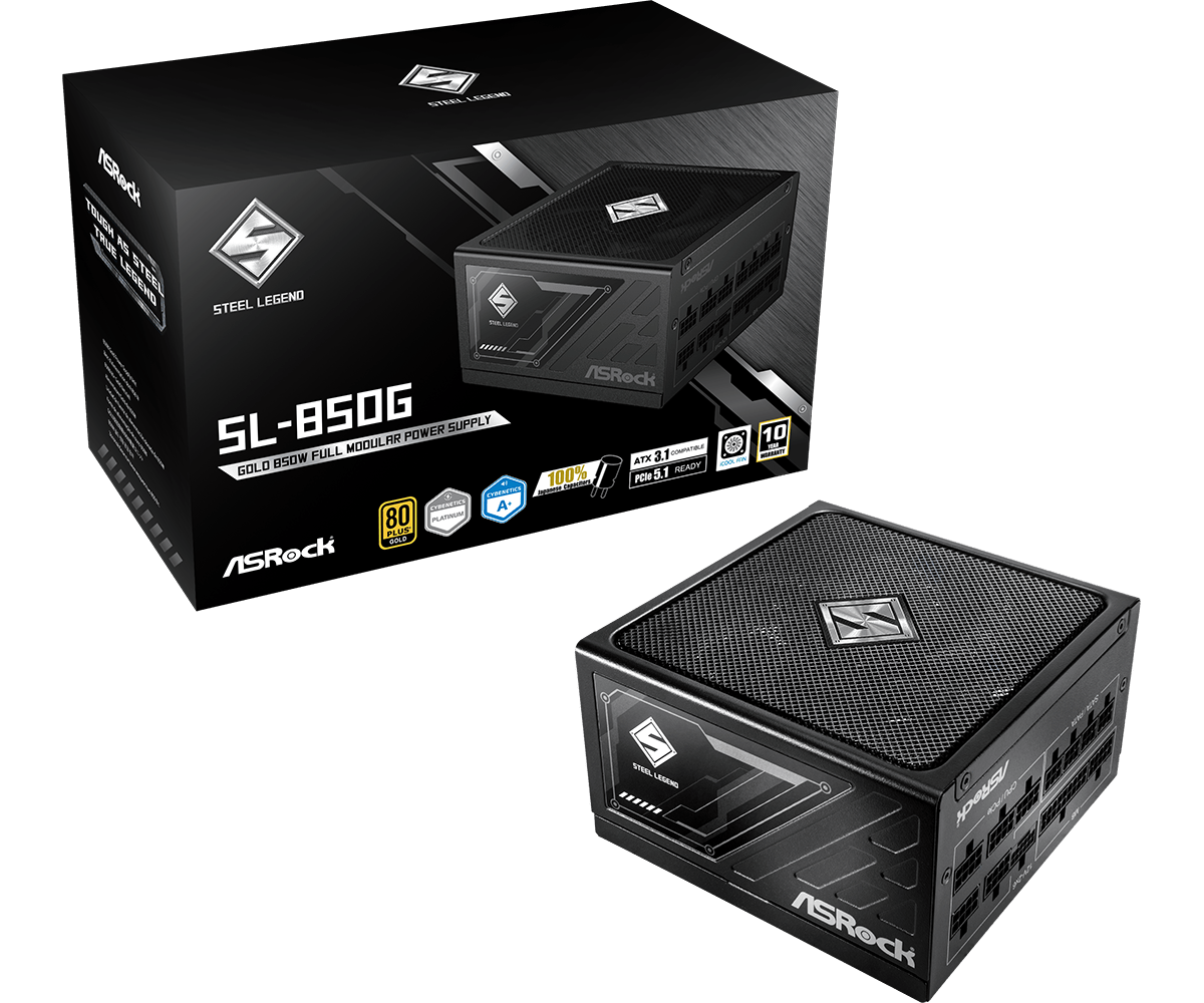 ASRock Steel Legend SL-850G 850 Watts 80 Plus Gold Certified Fully Modular Cable Design Power Supply Unit