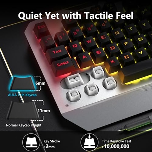 Aula T102 Full Size Wired Membrane Gaming Keyboard and Mouse Combo ( T102 ) - Image 4