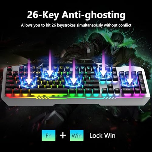 Aula T102 Full Size Wired Membrane Gaming Keyboard and Mouse Combo ( T102 ) - Image 5