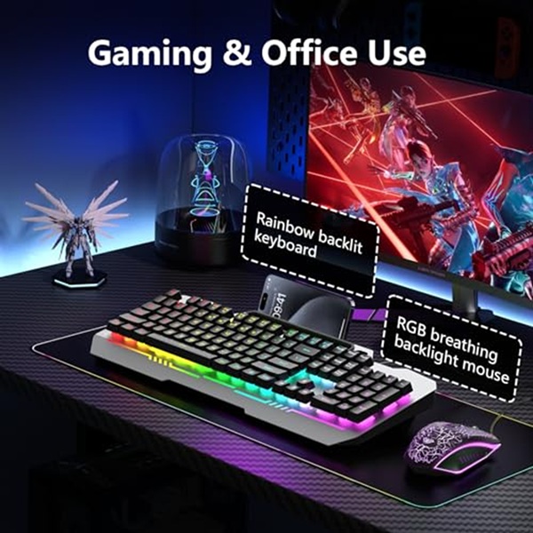 Aula T102 Full Size Wired Membrane Gaming Keyboard and Mouse Combo ( T102 ) - Image 7