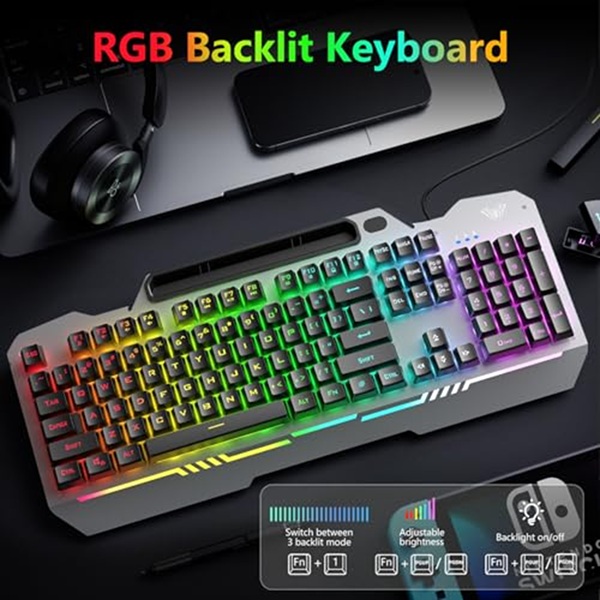 Aula T102 Full Size Wired Membrane Gaming Keyboard and Mouse Combo ( T102 ) - Image 9