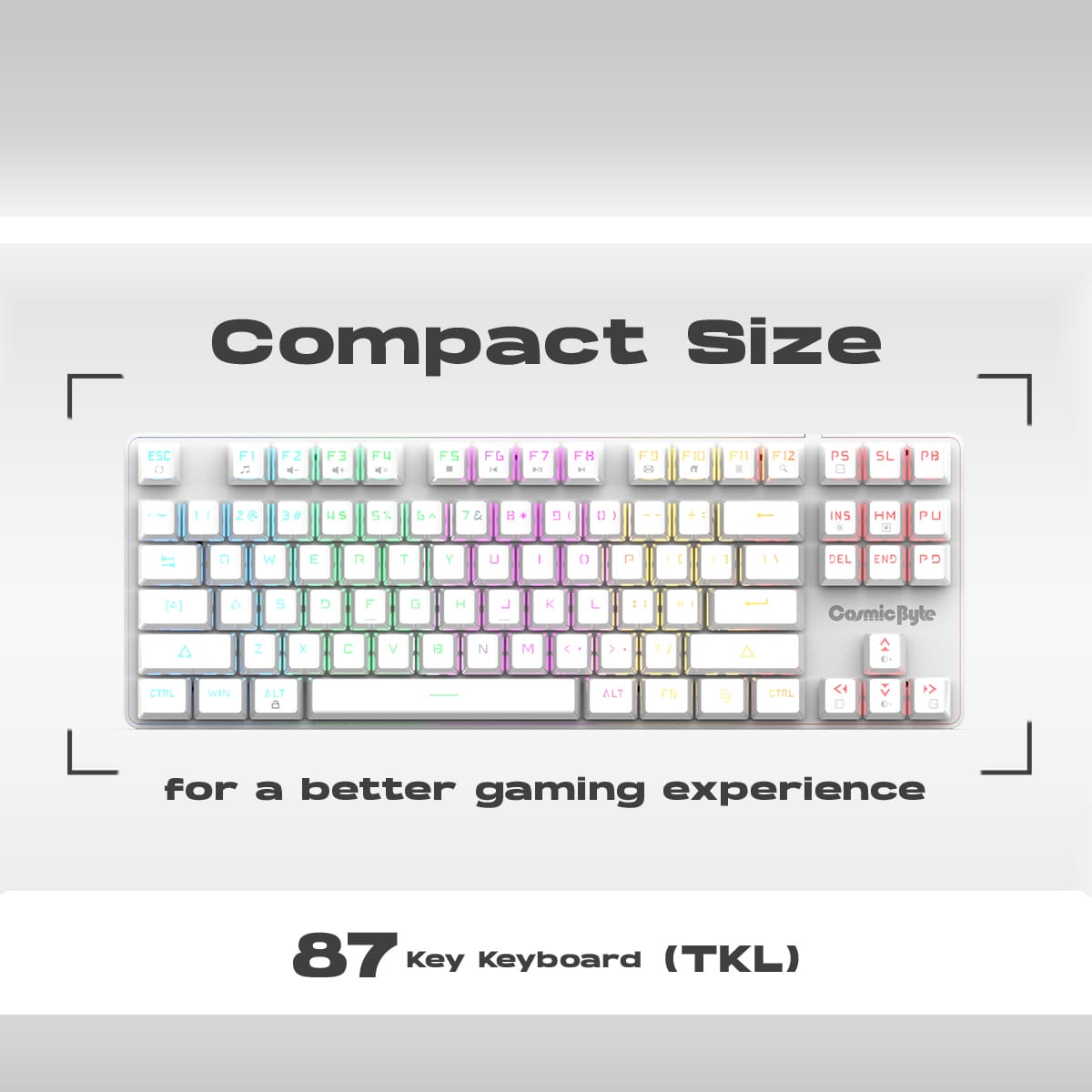 Cosmic Byte Firefly TKL Per Key RGB Mechanical Swappable Switches Upgraded White Keyboard With USB C Port ( TCBP03396 ) - Image 7
