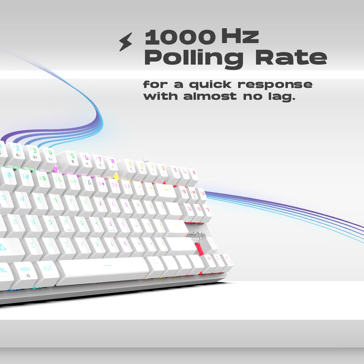 Cosmic Byte Firefly TKL Per Key RGB Mechanical Swappable Switches Upgraded White Keyboard With USB C Port ( TCBP03396 ) - Image 5