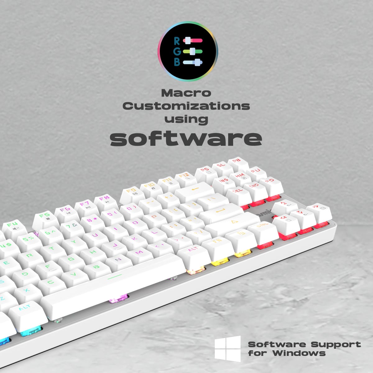 Cosmic Byte Firefly TKL Per Key RGB Mechanical Swappable Switches Upgraded White Keyboard With USB C Port ( TCBP03396 ) - Image 3