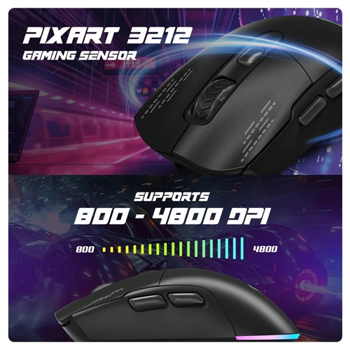 Cosmic Byte Raptor Dual Mode Wireless + Wired RGB 4800 Dpi Gaming Mouse ( TCBP03492 ) - Image 4