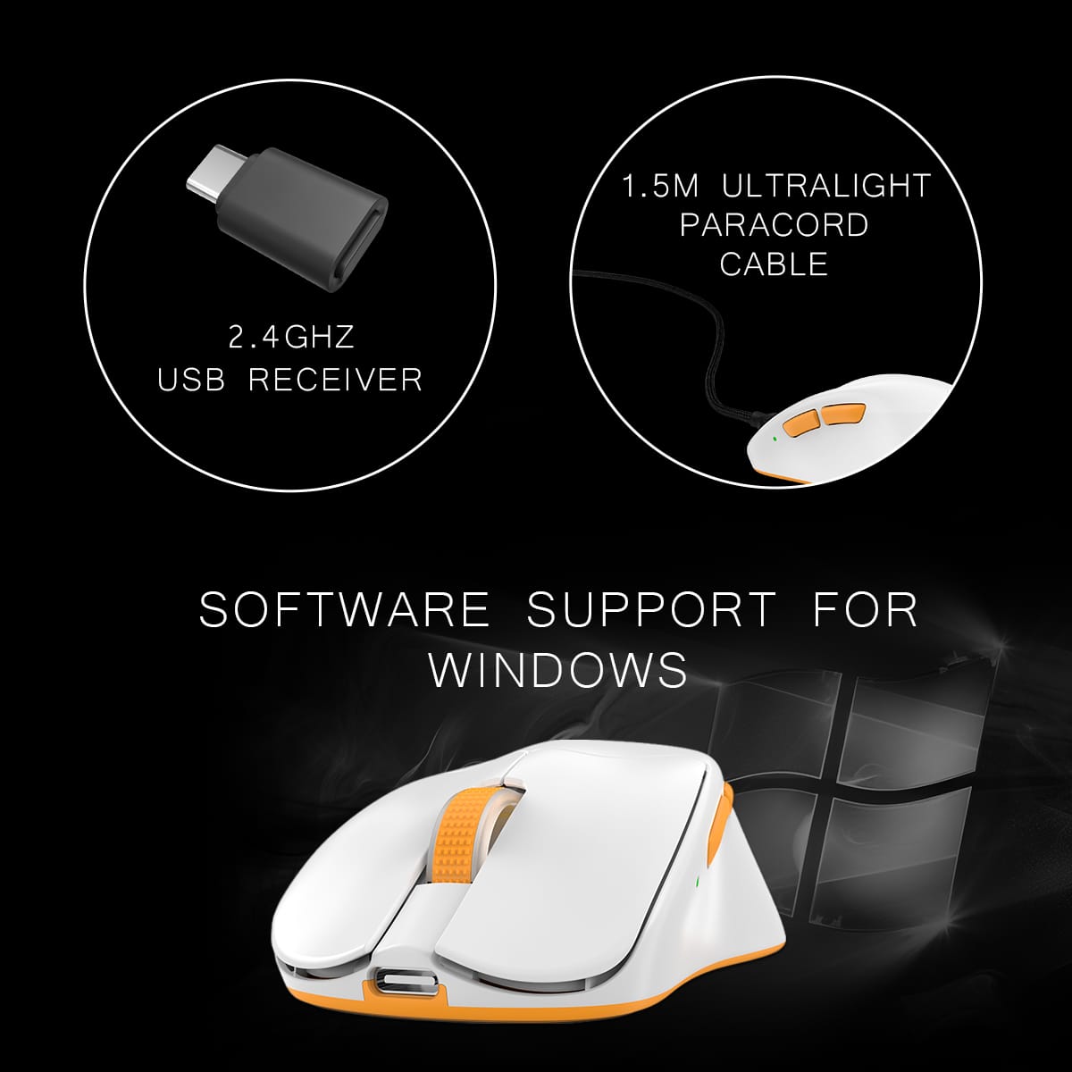 Cosmic Byte Ignis Tri Mode White Pixart 3311 Sensor, 1000Hz Polling, Software Support 24000 Dpi Gaming Mouse ( TCBP03551 ) - Image 2