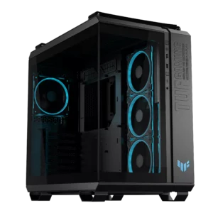 Asus TUF Gaming GT502 Horizon ARGB Black ATX Mid Tower Dual-Chamber Panoramic Design Tempered Glass Panel Pc Cabinet With Pre-Installed ARGB Fans 