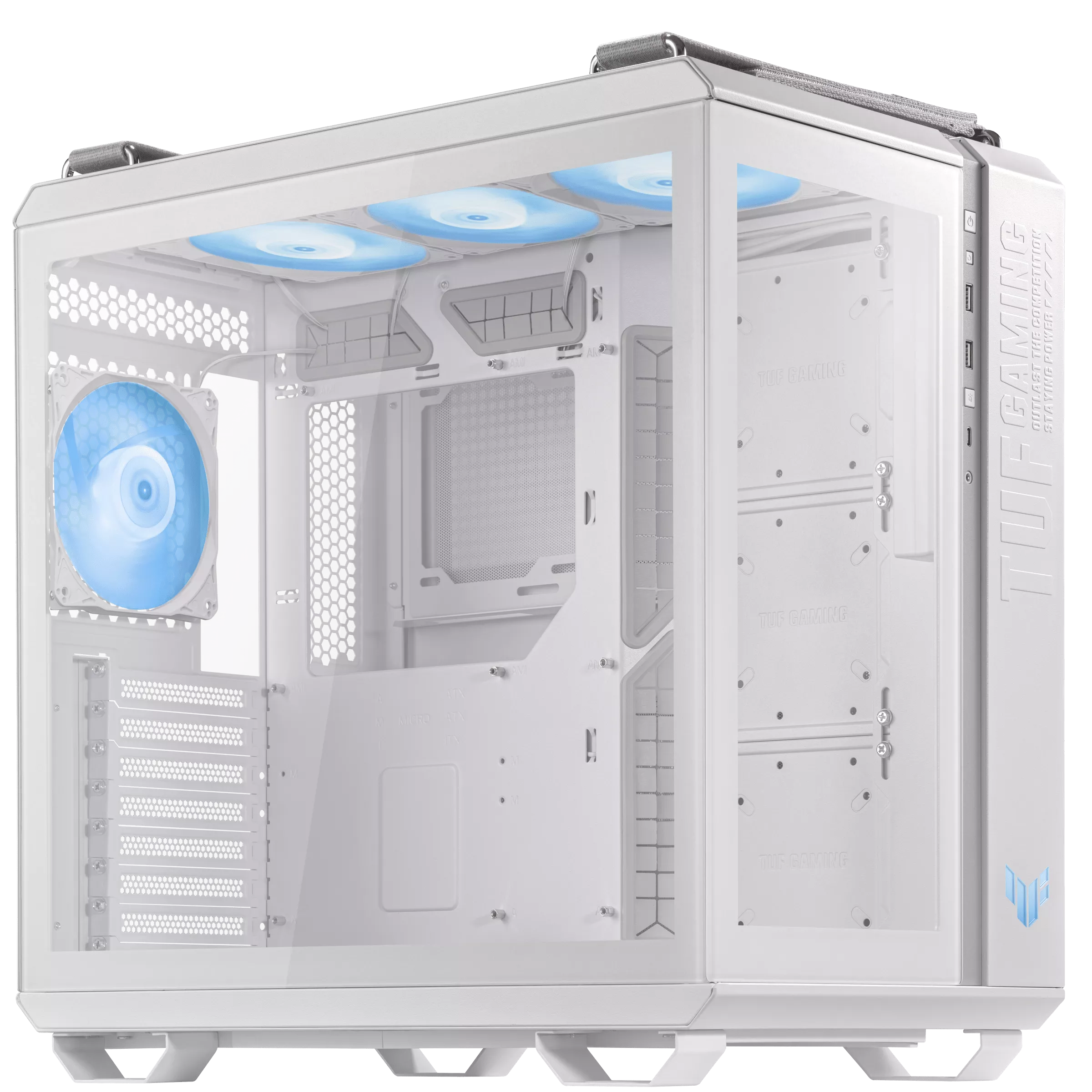 Asus TUF Gaming GT502 PLUS White ARGB ATX Full Tower Panoramic View Tempered Glass Panel Pc Cabinet With Pre-Installed ARGB Fans - Image 2