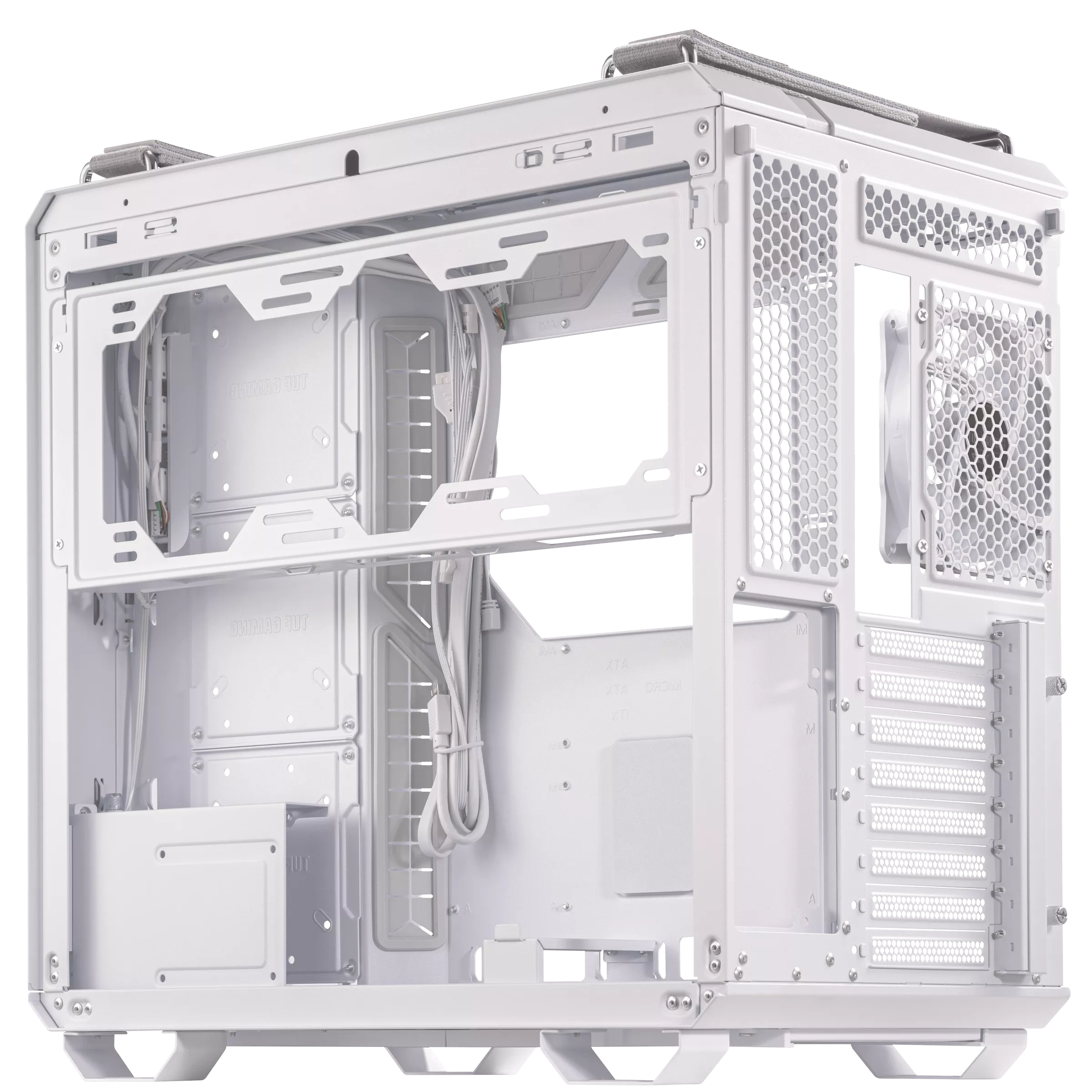 Asus TUF Gaming GT502 PLUS White ARGB ATX Full Tower Panoramic View Tempered Glass Panel Pc Cabinet With Pre-Installed ARGB Fans - Image 3