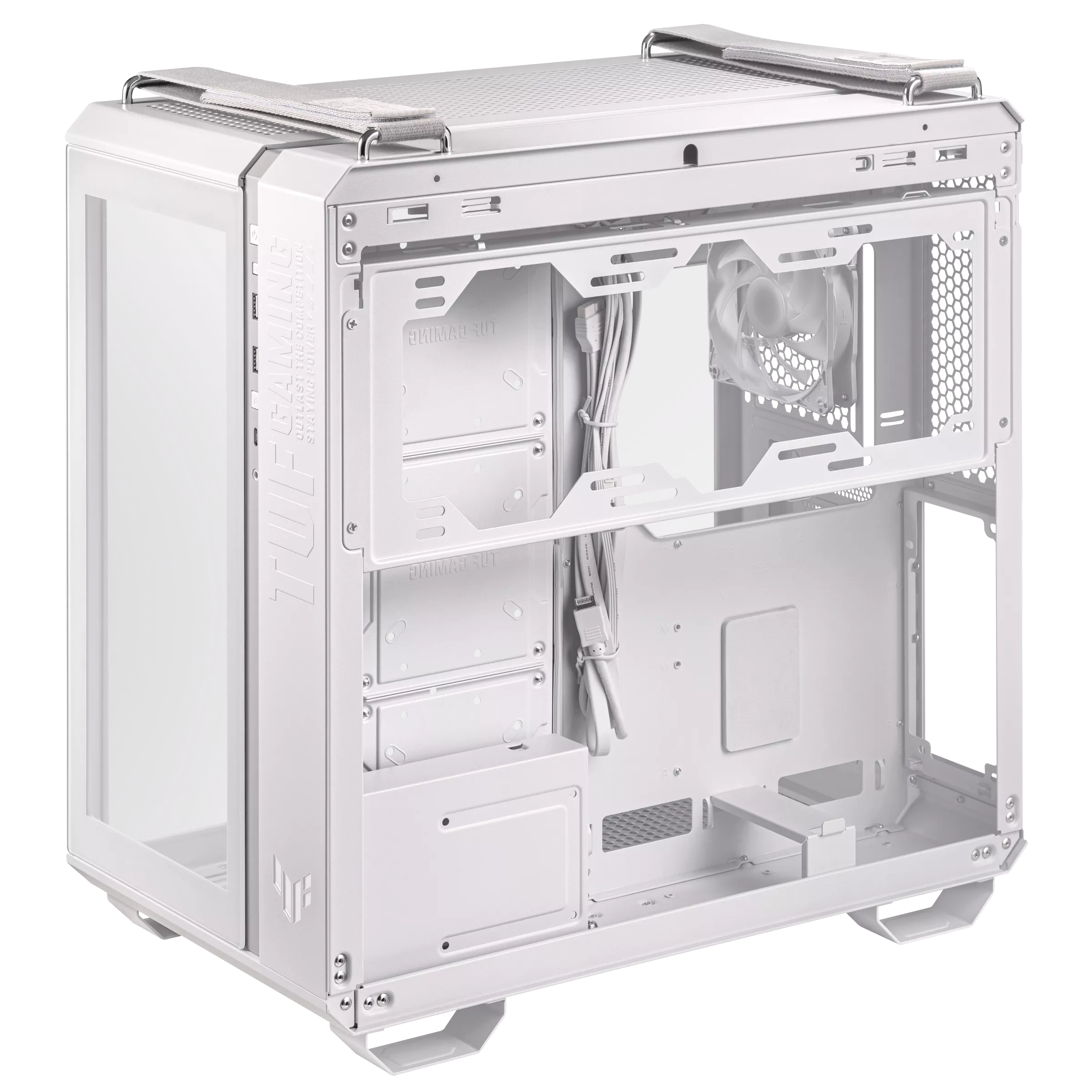 Asus TUF Gaming GT502 PLUS White ARGB ATX Full Tower Panoramic View Tempered Glass Panel Pc Cabinet With Pre-Installed ARGB Fans - Image 4