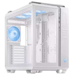 Asus TUF Gaming GT502 PLUS White ARGB ATX Full Tower Panoramic View Tempered Glass Panel Pc Cabinet With Pre-Installed ARGB Fans