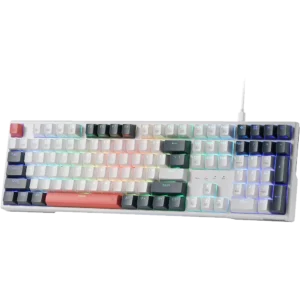 Redragon Trundle K668 White-Black-Orange 104 Keys Wired Mechanical  RGB Gaming Keyboard With Red Switch