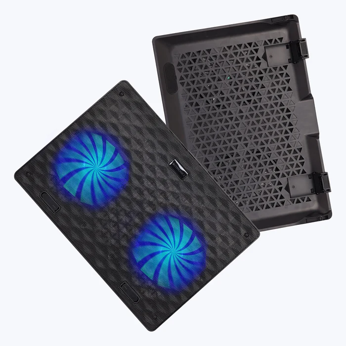 Zebronics Zeb NC3300 Blue LED Dual 120mm Fans Laptop Cooling Pad Comes With Dual Usb Port And A Retractable Stand - Image 2