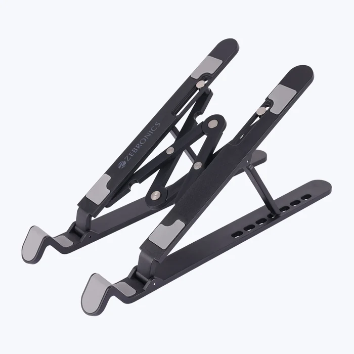 Zebronics Zeb NS1500 Ergonomic Foldable Design Anti-Slip Silicone Rubber Pads 7 Adjustable Levels Laptop Stand - Image 3
