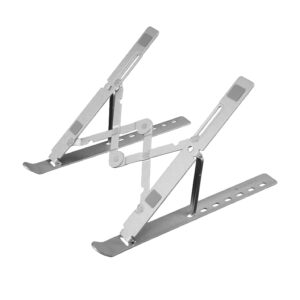 Zebronics Zeb NS2000 Silver Ergonomic Foldable Design Anti-Slip Silicone Rubber Pads 7 Adjustable Levels Alloy Aluminium Body Laptop Stand