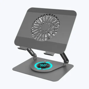 Zebronics Zeb NS4000 Foldable & Ergonomic Multi Angle Adjustment 360° Rotatable Type-C Powered 125mm Cooling Fan Laptop Cooling Pad