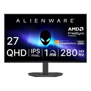 Dell Alienware 27 27 inch Flat Screen IPS WQHD 280Hz 1 ms GTG AMD FreeSync Premium, VESA Adaptive +Sync Anti-glare Eye Comfort Technology HDR10 Low Blue Light Mercury-free Gaming Monitor ( AW2726DL )
