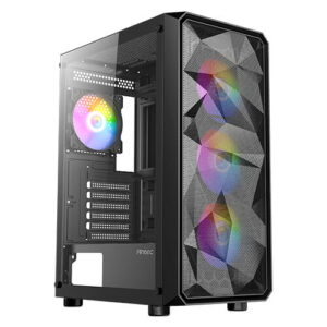 Antec AX83 RGB Extreme E-ATX Mid Tower Tower Tempered Glass Black Pc Cabinet With Fixed Mode RGB Pre-installed Fans